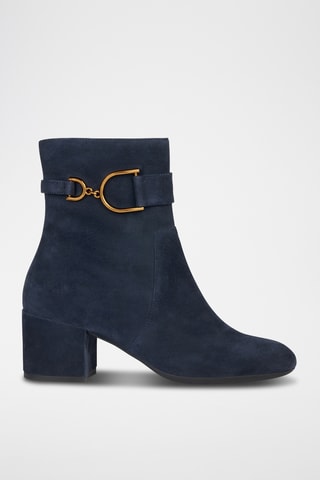 Bottines en cuir de chèvre nubuck Eleana - Bleu cobalt