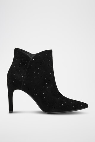 Bottines en cuir de mouton nubuck Faviola - Noir