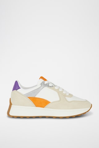 Baskets en cuir Amabel - Beige et blanc