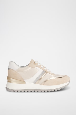 Baskets en cuir Calzature - Doré et taupe