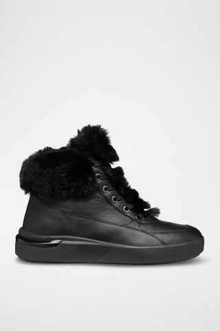 Baskets fourrées en cuir de veau Dalyla - Noir