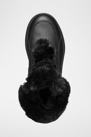 Baskets fourrées en cuir de veau Dalyla - Noir