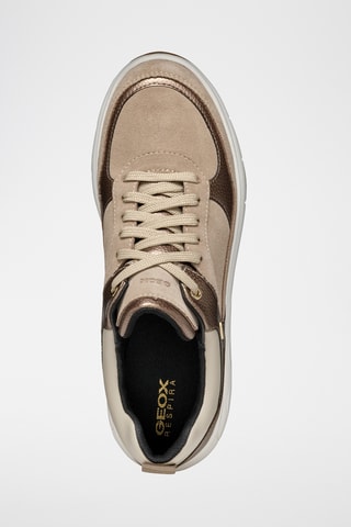 Baskets plateformes en cuir de veau Spherica - Taupe