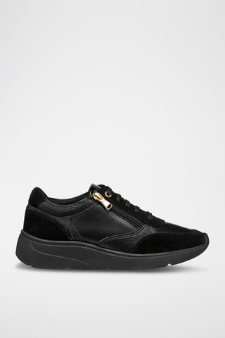 Baskets en cuir de veau nubuck Cristael - Noir