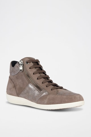Baskets montantes en nubuck Myria - Taupe