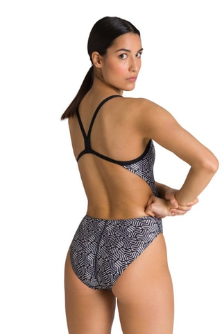 Maillot 1 pièce Kikko Challenge Back - Noir et blanc