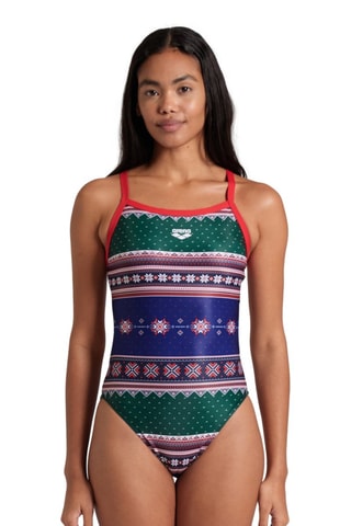 Maillot 1 pièce Xmas Sweater - Bleu marine et vert