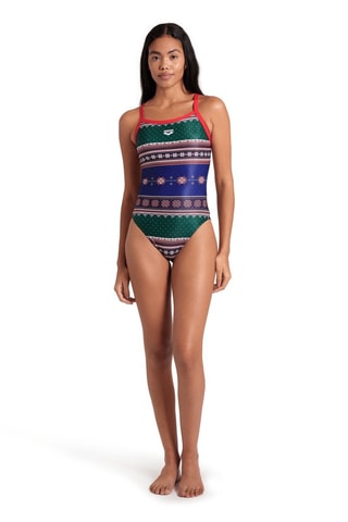 Maillot 1 pièce Xmas Sweater - Bleu marine et vert