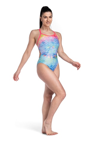 Maillot 1 pièce tie and dye - Ciel et rose