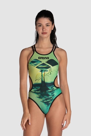 Maillot 1 pièce - Noir et vert 