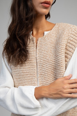 Gilet sans manches en laine - Beige chiné