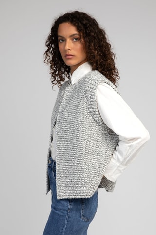 Gilet sans manches en laine - Gris chiné