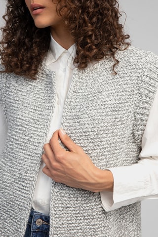 Gilet sans manches en laine - Gris chiné