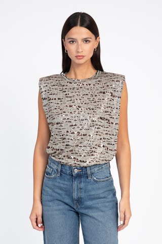 Top - Ecru et marron