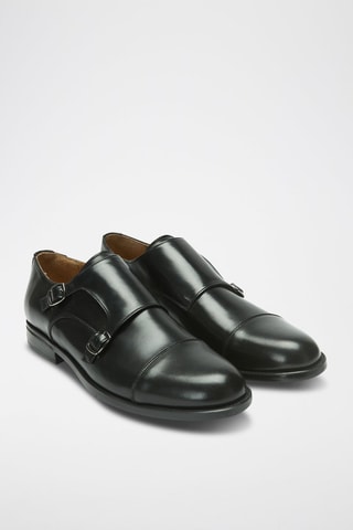 Derbys à boucles Monk en cuir Regular - Noir