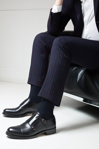 Derbys à boucles Monk en cuir Regular - Noir