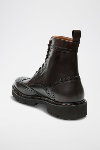 Boots regular en cuir - Marron