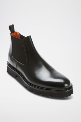 Boots regular en cuir - Noir