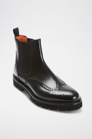 Boots regular en cuir - Noir