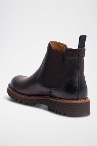 Boots Chelsea regular en cuir - Marron