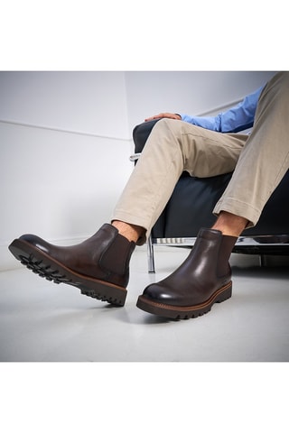 Boots Chelsea regular en cuir - Marron