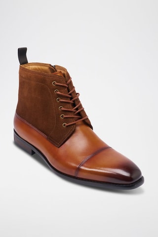 Derbys montantes regular en cuir - Marron