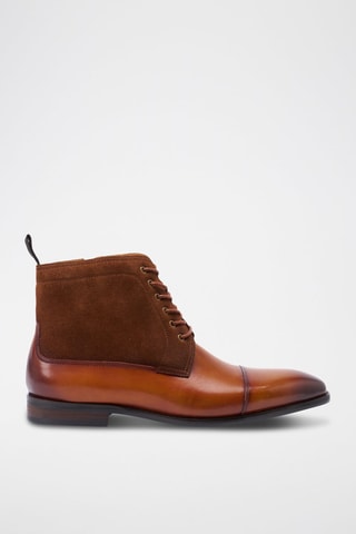 Derbys montantes regular en cuir - Marron