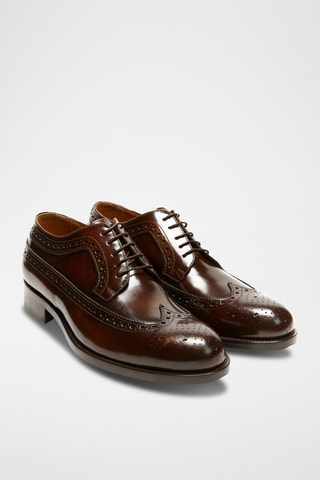 Derbys vernis en cuir - Marron