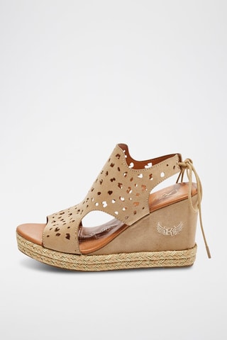 Sandales compensées Savage - Beige