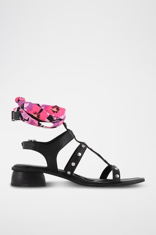 Sandales à talons en cuir - Noir