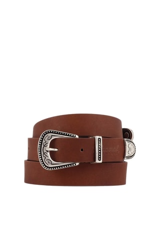 Ceinture en croûte de cuir Nao - Camel