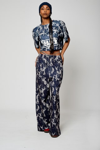 Pantalon wide legs - Bleu