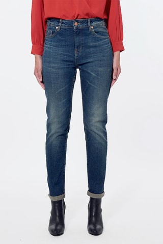 Jean boyfriend taille haute Emi - Bleu pétrole