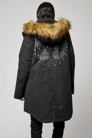 Parka regular à capuche Manon - Noir