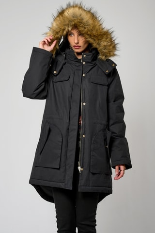 Parka regular à capuche Manon - Noir