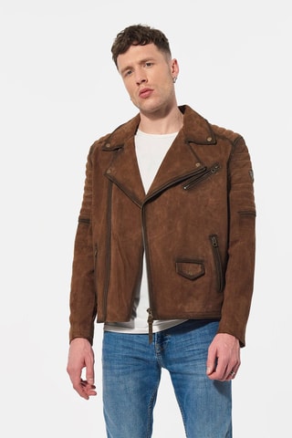 Veste en cuir Vlora Camel