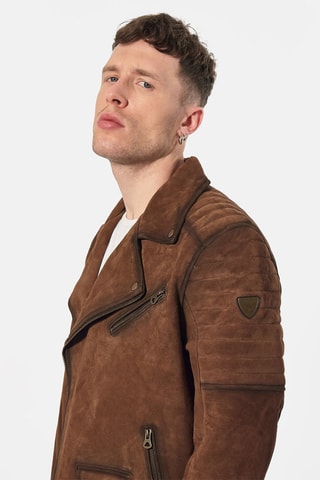 Veste en cuir Vlora Camel