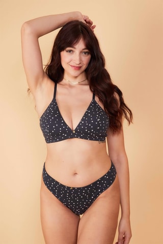 Bralette et culotte Baila - Anthracite et blanc