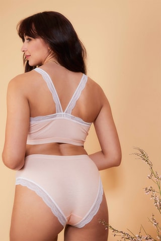 Brassière et shorty Frany - Rose clair et blanc