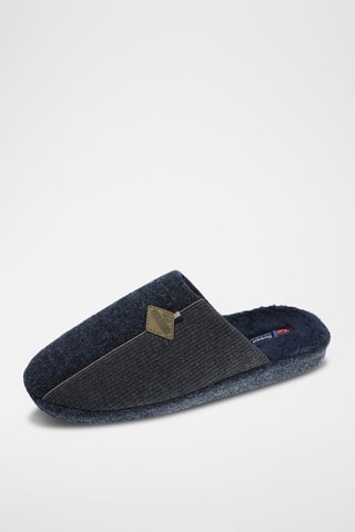 Pantoufles fourrées - Bleu marine