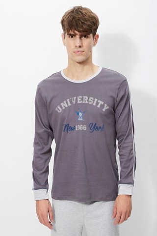 Pyjama Gris et violet