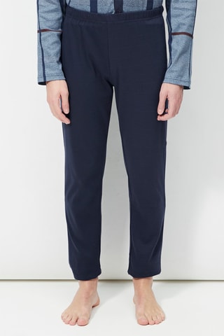 Pyjama - 
Bleu clair chiné et bleu foncé