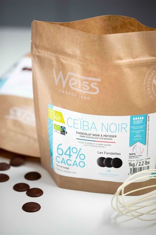Sachet Fondette Ceiba chocolat noir Bio 64% - 1 kg