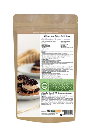 Chocolat blanc à la noisette à pâtisser 30% - 250 g