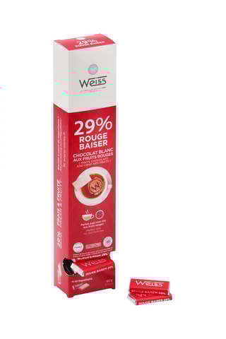 2 Reglette Chocaf chocolat blanc 29% et fruits rouges Rouge baiser - 180 g