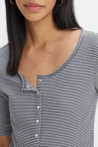 Top - Bleu marine et blanc