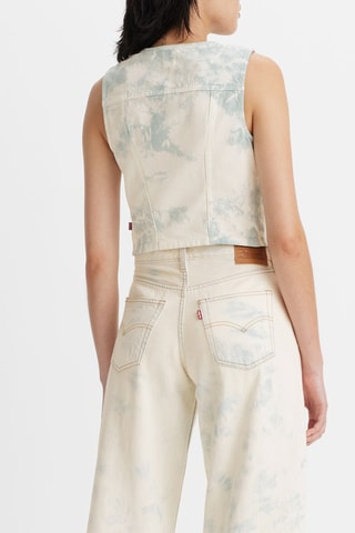 Gilet sans manches en jean Bella - Blanc et bleu