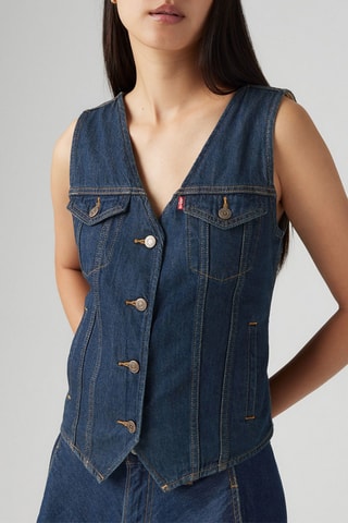 Gilet de costume en jean Loose - Bleu marine
