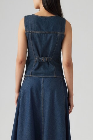 Gilet de costume en jean Loose - Bleu marine