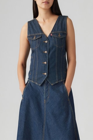Gilet de costume en jean Loose - Bleu marine